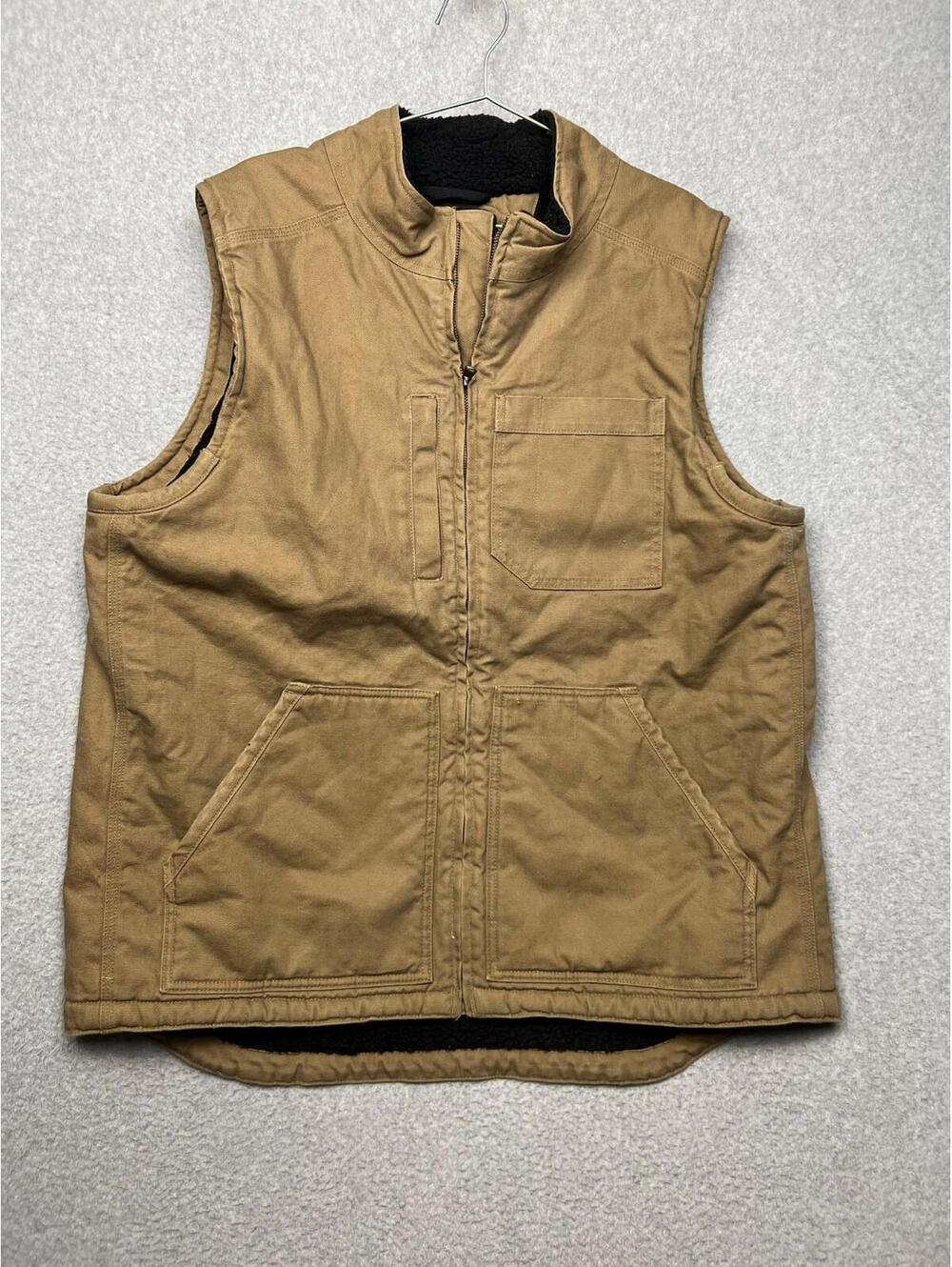 Milwaukee Men's XL Brown Heavy-Duty Sherpa-Lined Vest 5-Pockets Outdoor Winter